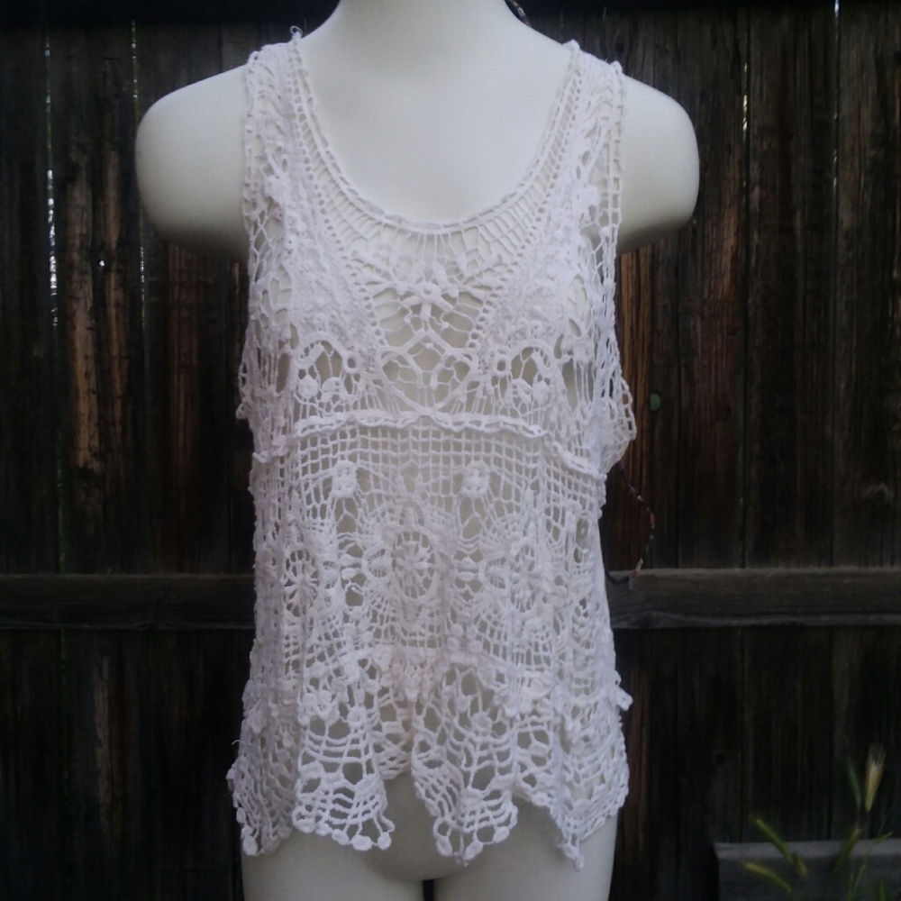 Creme Boho Tank. Layering.
